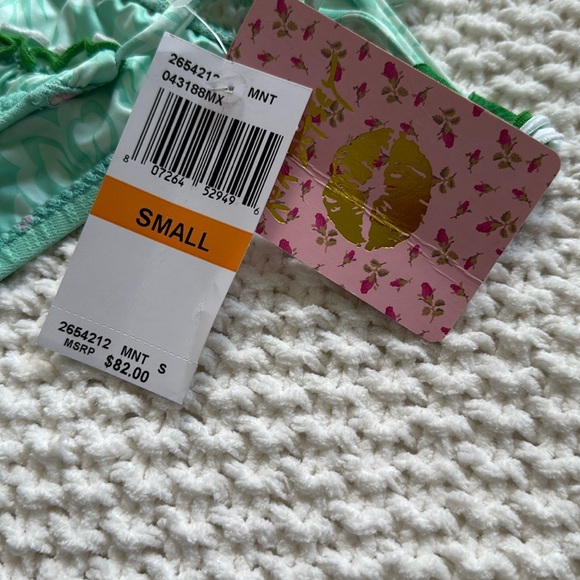 NWT Betsey Johnson Green and Pink Bikini Set in Malibu Print- Size S - Picture 9 of 10